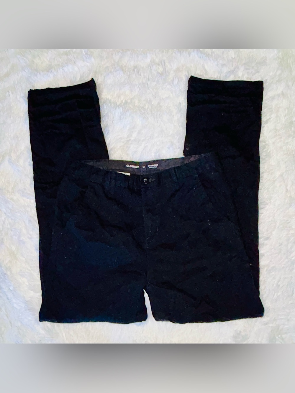 Old Navy Straight Built-In Flex Pants Black Size Boys 16